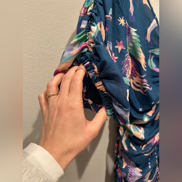 BANJANAN Skylar Ruched Dress / Size Small / - Picture 4 of 11